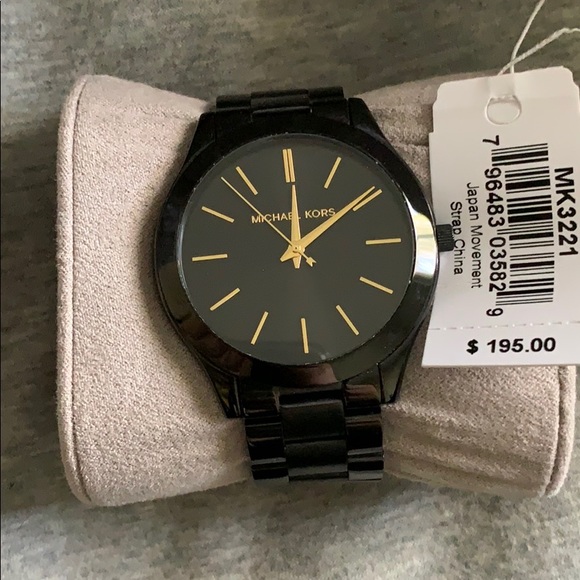 Michael Kors Womens Slim Runway Black-Tone Watch main image 4